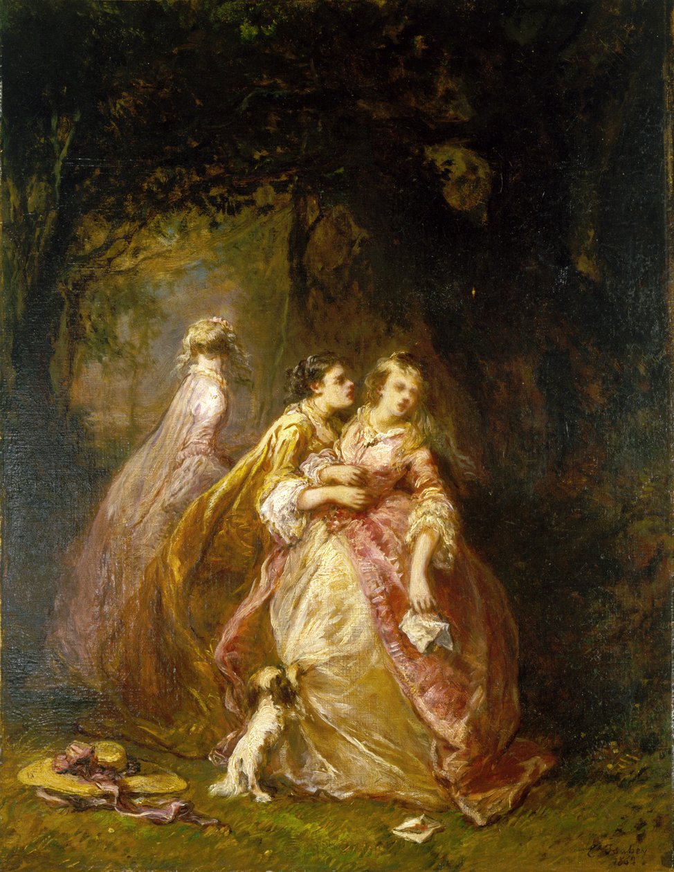 De brief door Louis Eugene Gabriel Isabey