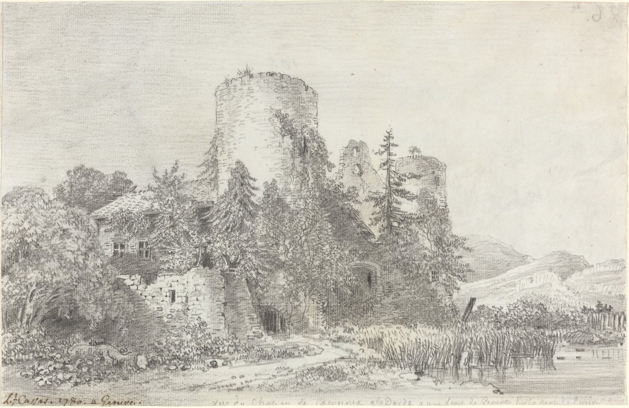 Vue du Chateau de Saconnex door Louis Francois Cassas