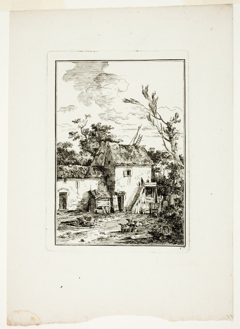 Verticaal landschap door Louis Gabriel Moreau