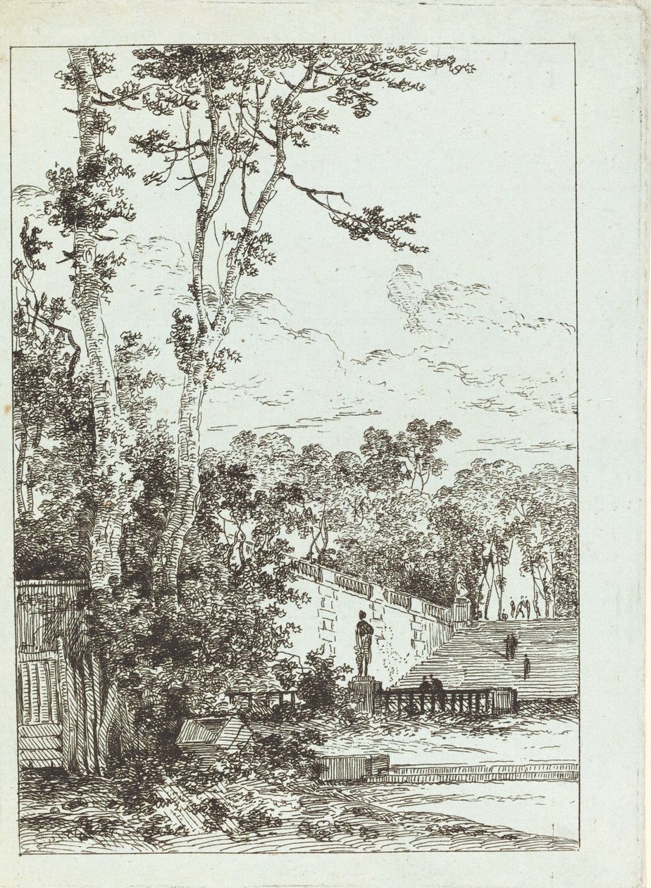 Verlaten Park door Louis Gabriel Moreau the Elder
