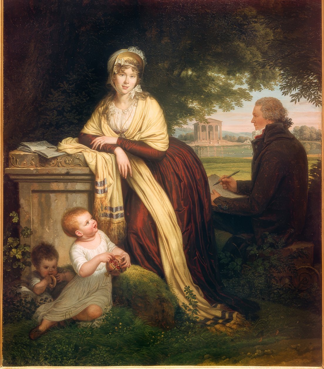 Louis Gauffier, Zelfportret met vrouw en kinderen door Louis Gauffier