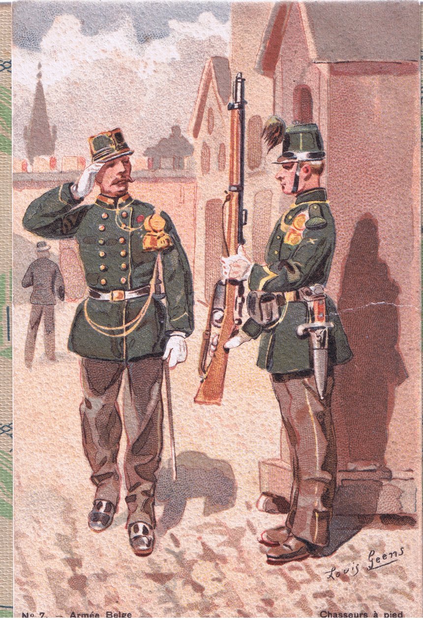 Chasseurs A Pied, Ansichtkaart door Louis Geens