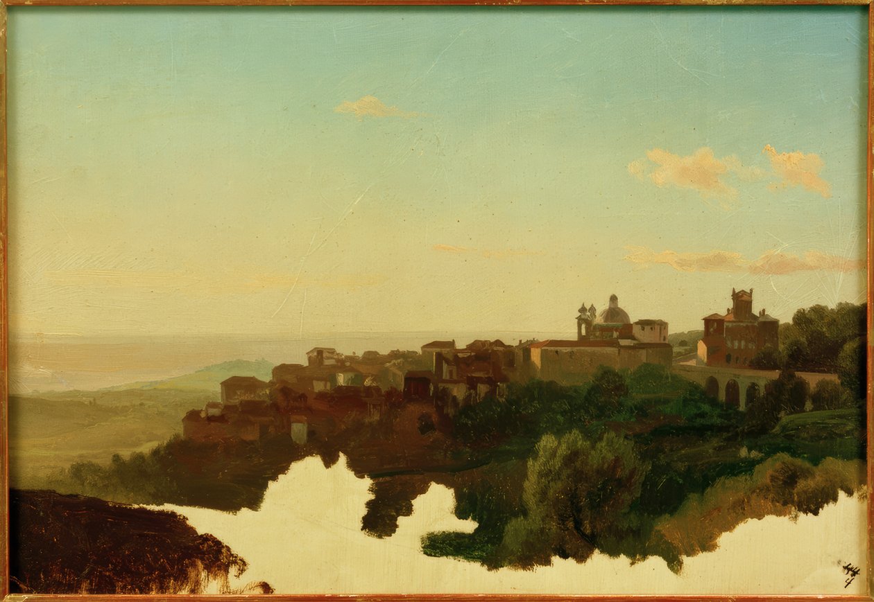 L.Gurlitt Uitzicht op Ariccia door Louis Gurlitt