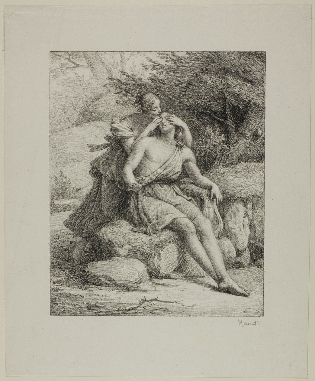 Orpheus en Eurydice door Louis Hersent