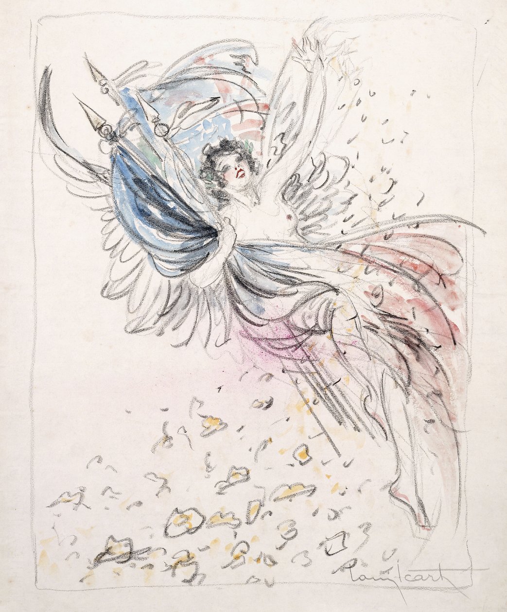 Meisje met Vlaggen door Louis Icart