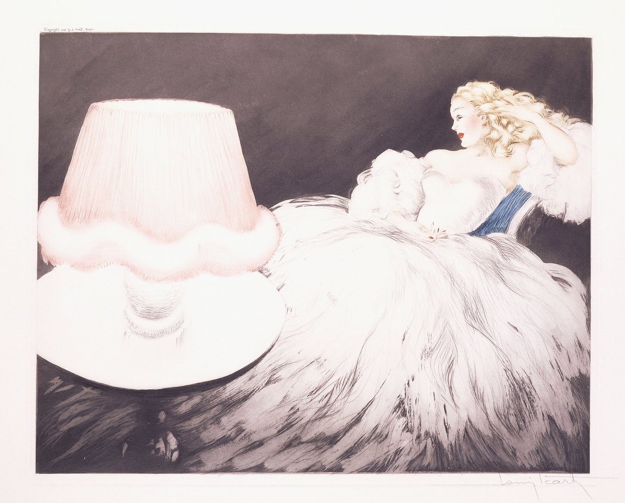 Lampscherm door Louis Icart