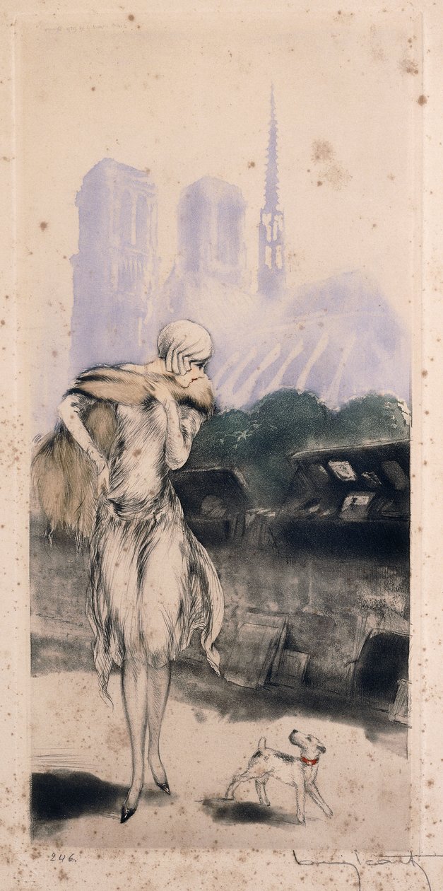 Aan de Kade door Louis Icart
