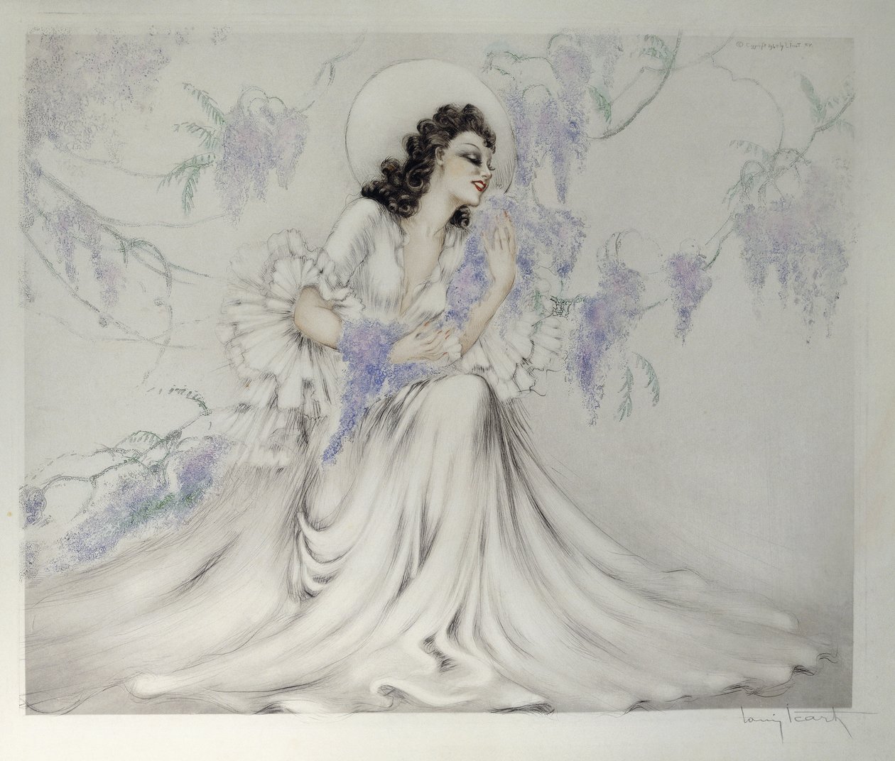 Blauweregen door Louis Icart