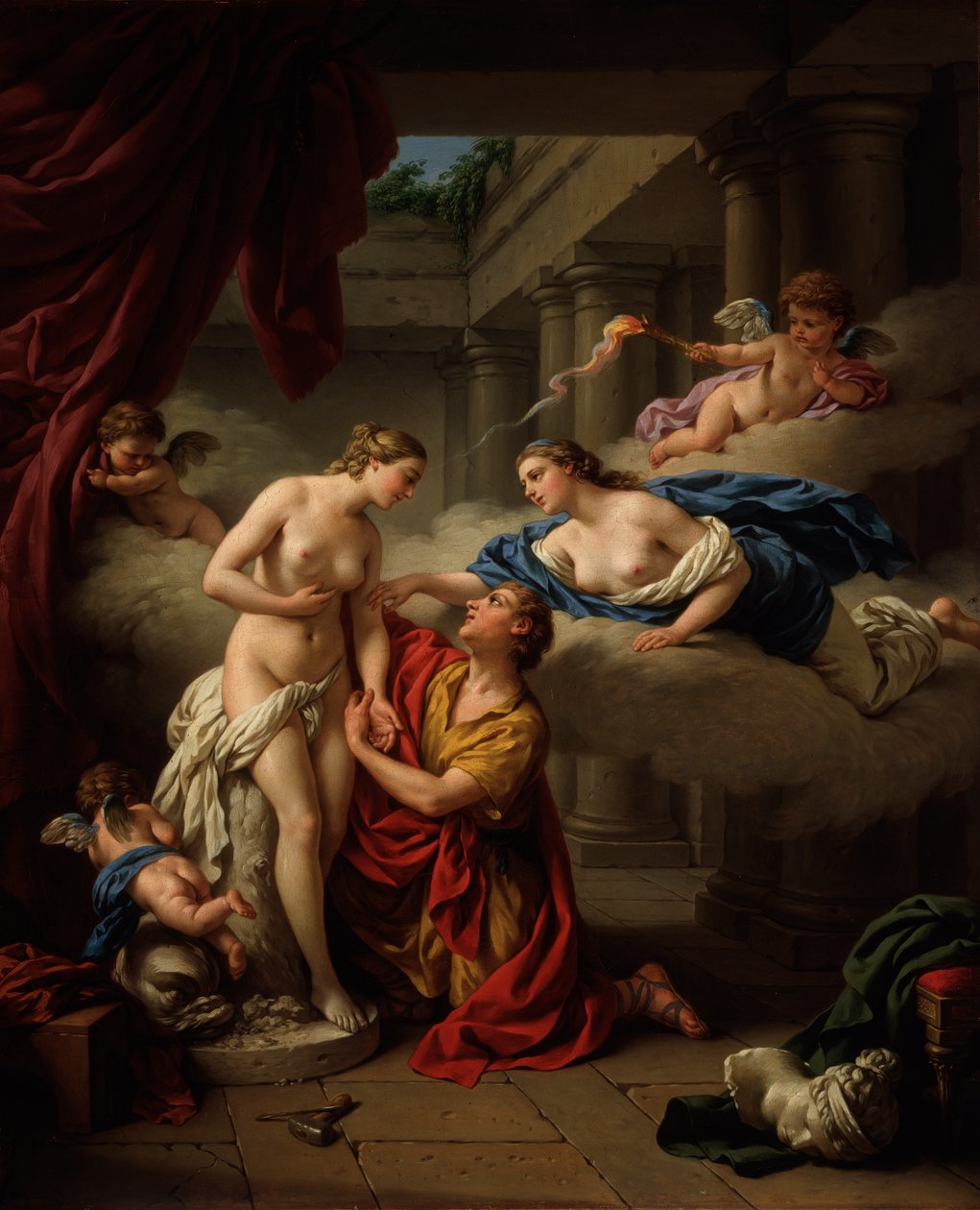Pygmalion en Galatea door Louis Jean François Lagrenée