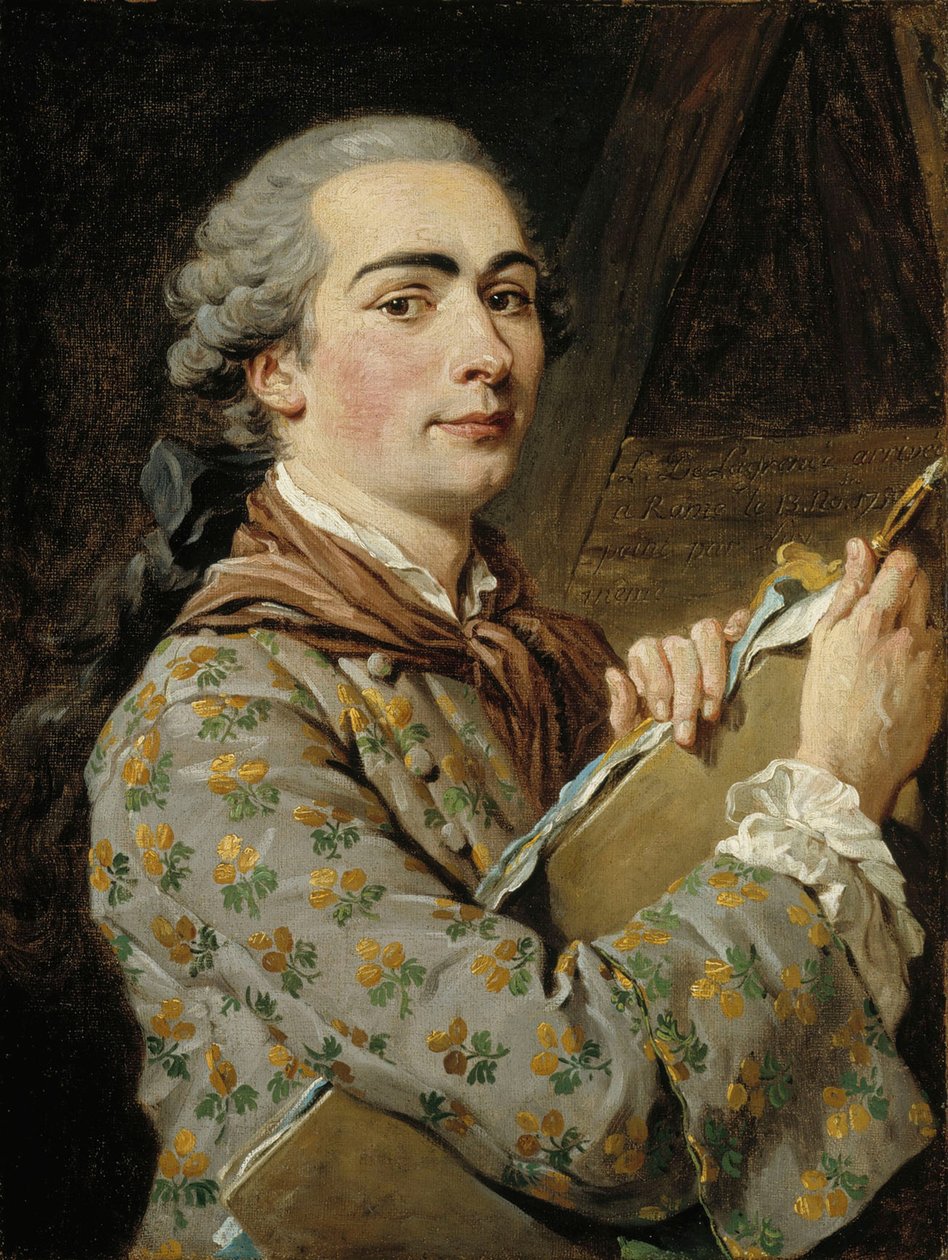 Zelfportret, 1750s door Louis Jean François Lagrenée