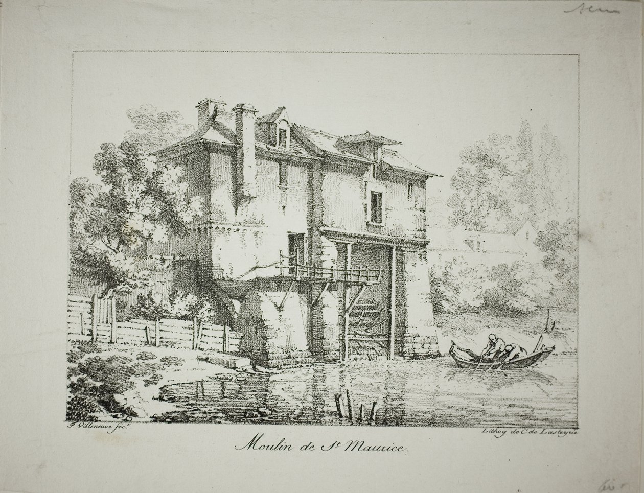 Molen bij St. Maurice door Louis Jules Frederic Villeneuve