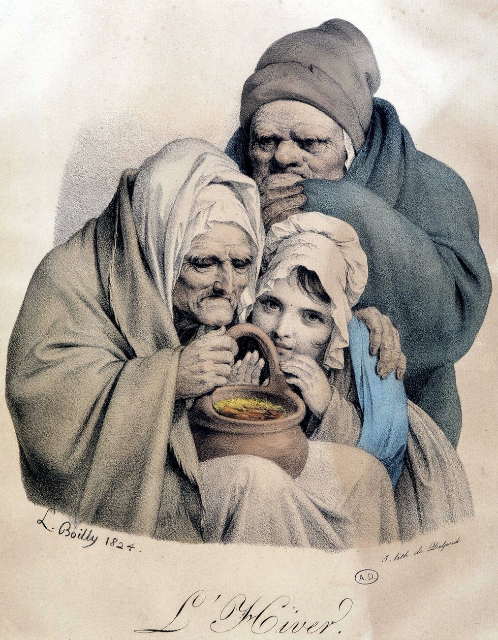 Winter - Tekening door Boilly door Louis Leopold Boilly