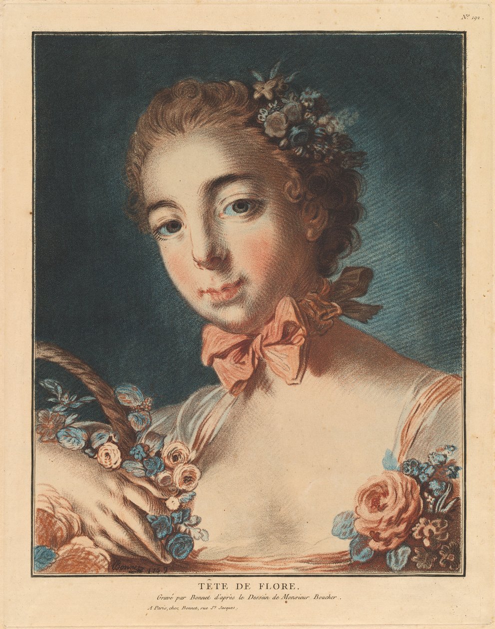 Tête de Flore, 1769 door Louis Marin Bonnet