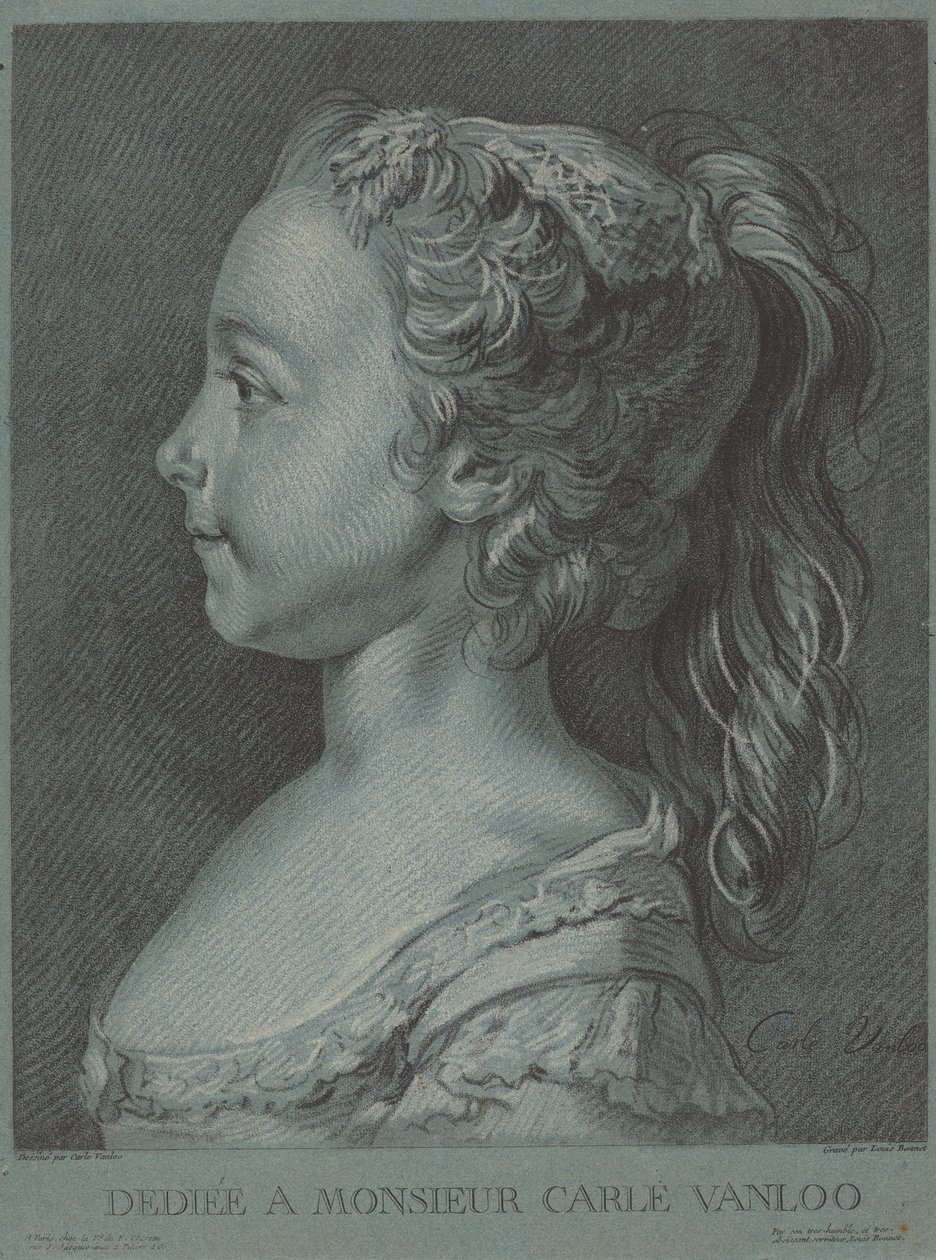 Marie-Rosalie Vanloo door Louis Marin Bonnet after Carle Van Loo