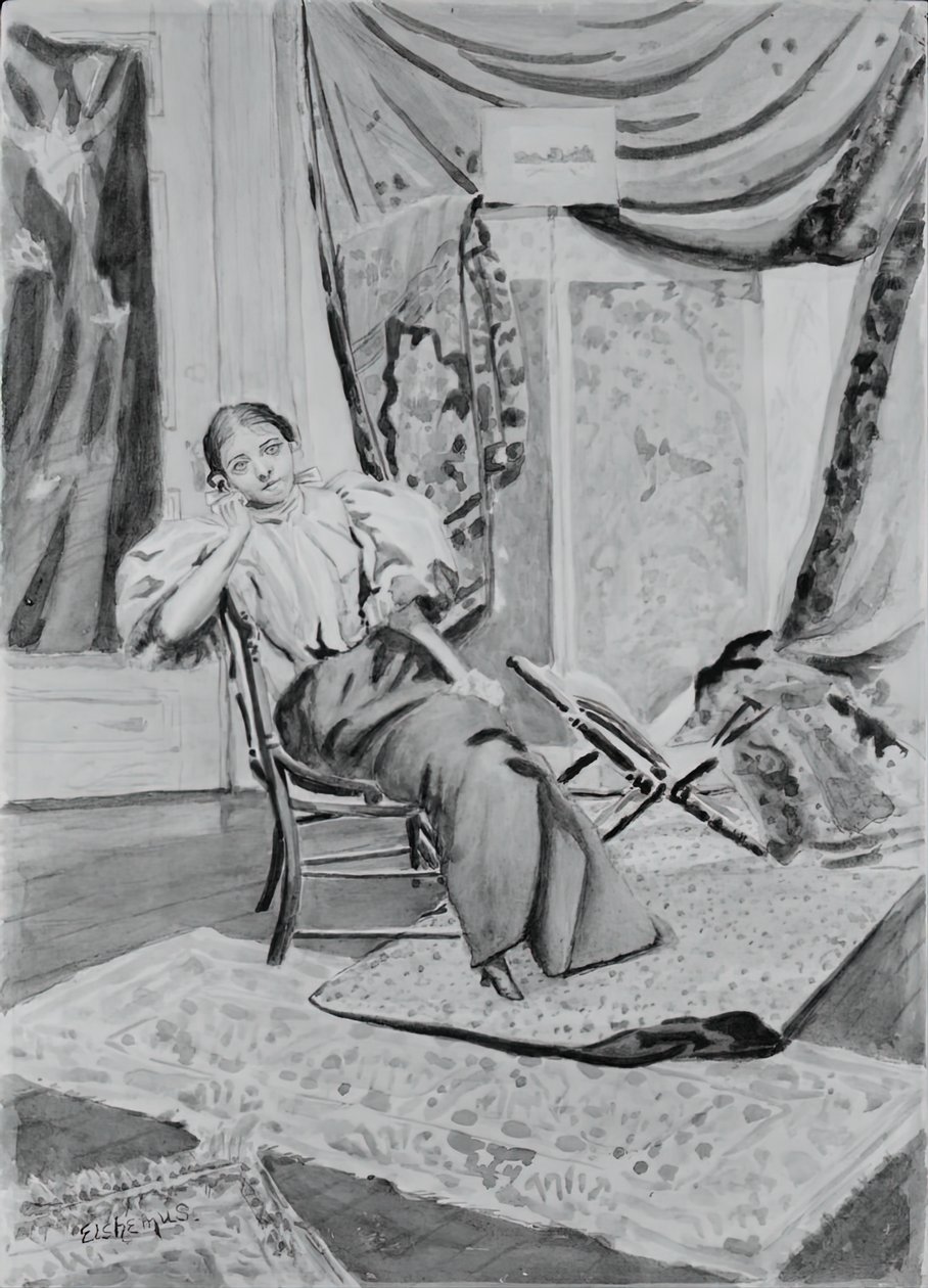 Meisje op stoel door Louis Michel Eilshemius