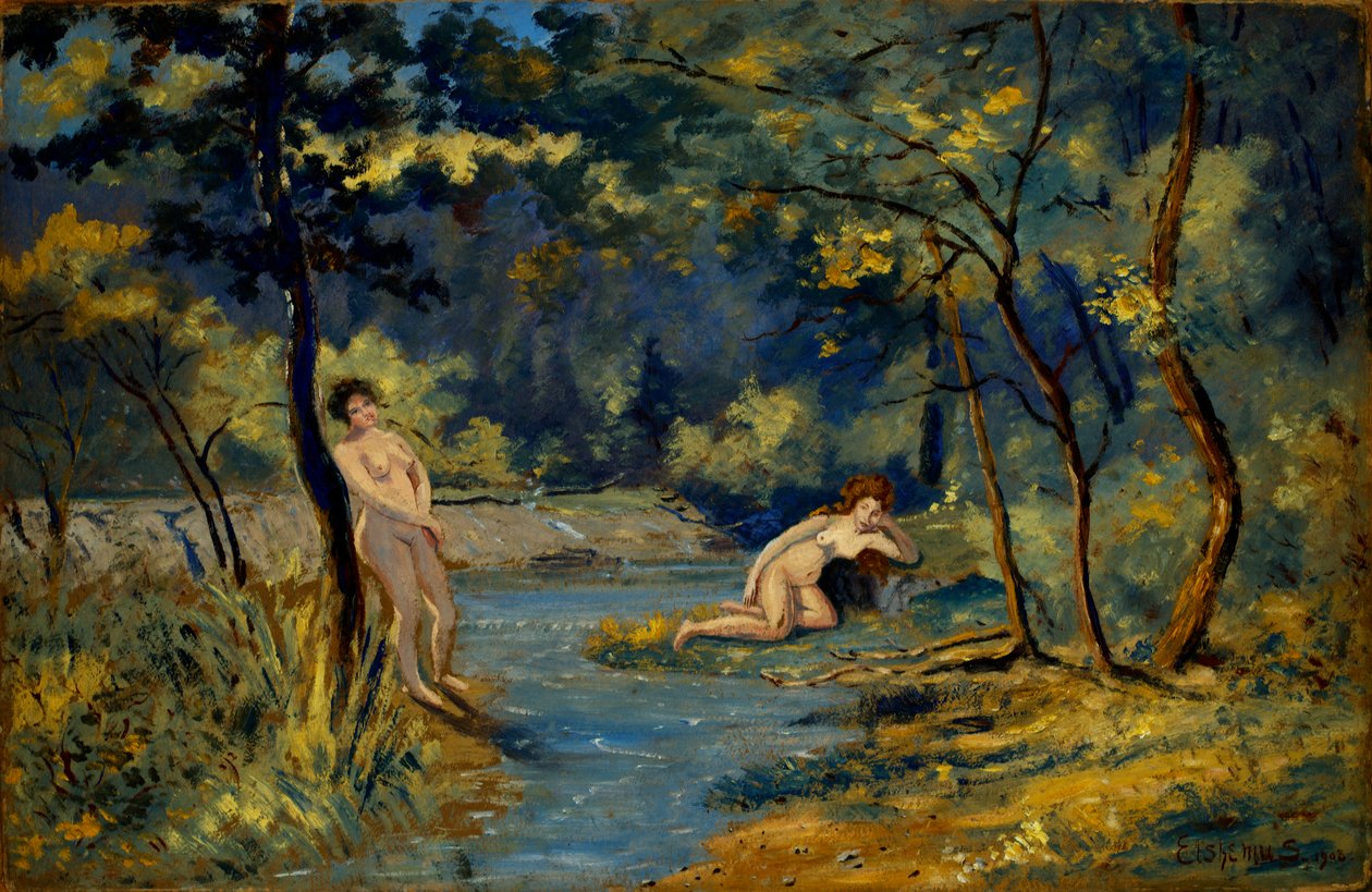 Staande en liggende nimfen, 1908 door Louis Michel Eilshemius