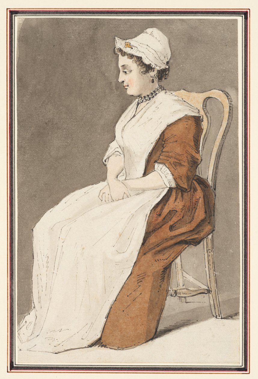 Zittende vrouw door Louis Philippe Boitard