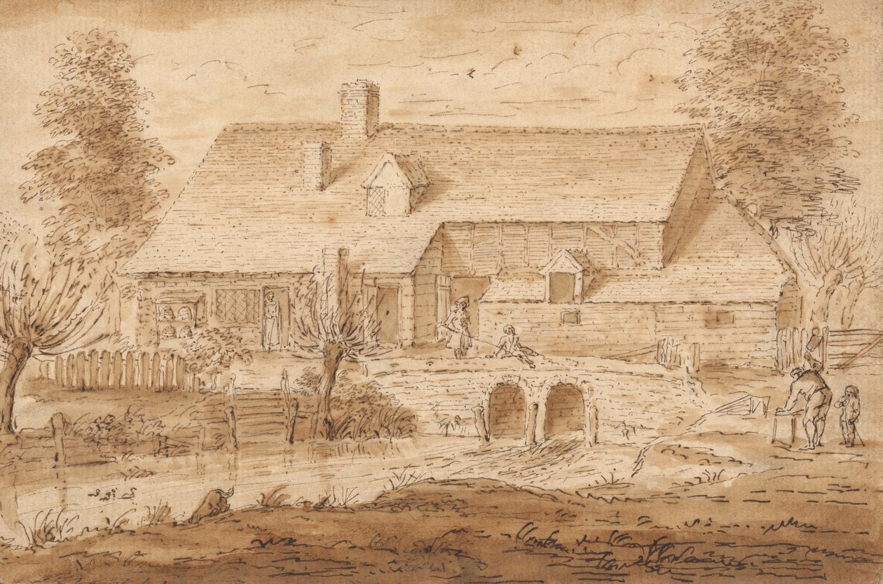 Uitzicht nabij Aldenham, Herts door Louis Philippe Boitard