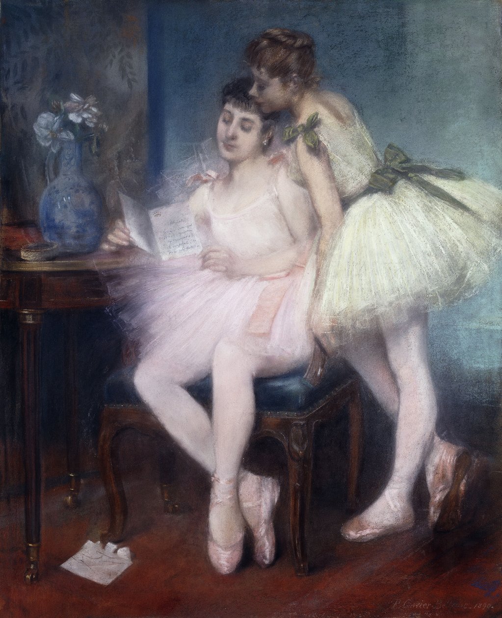 De brief, 1890 door Louis Robert Carrier Belleuse