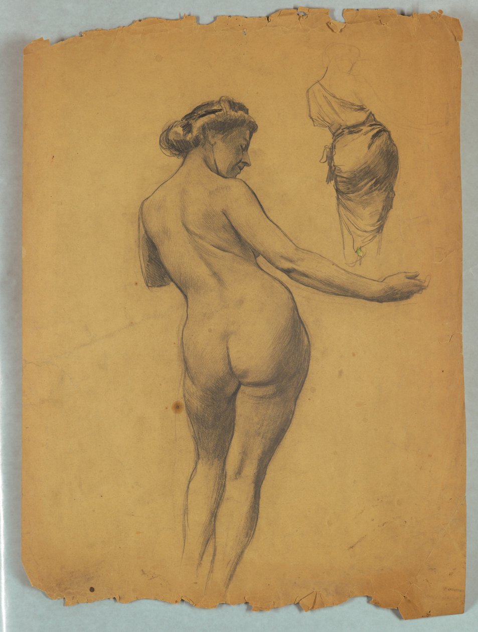 Studie van Staande Naakte Figuur door Louis Schaettle