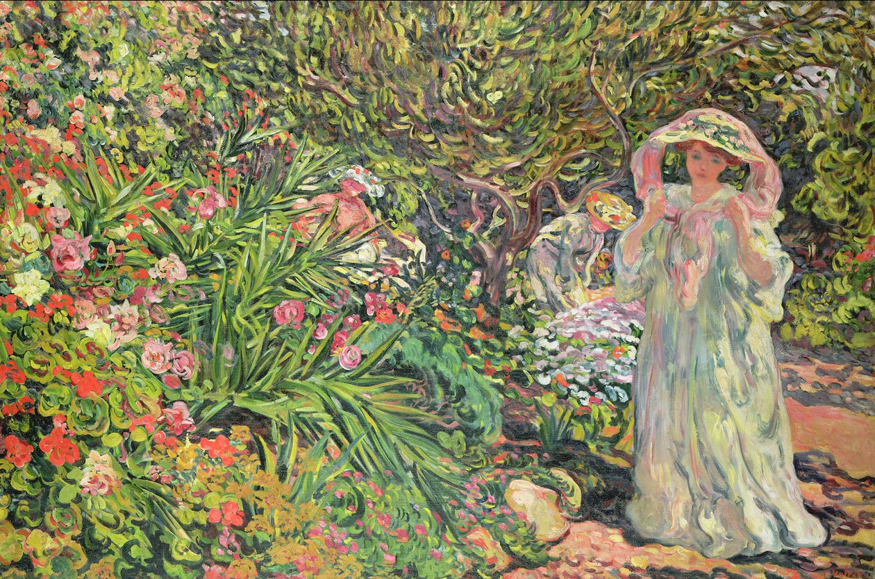Madame Valtat in de tuin door Louis Valtat