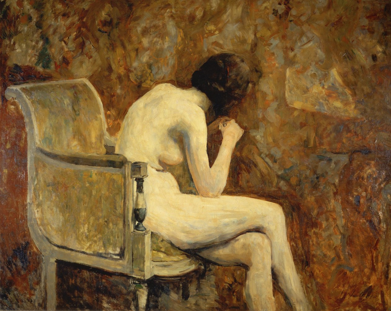 Naakt in een fauteuil door Louis Valtat