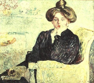 Peinzende jonge vrouw door Louis Valtat