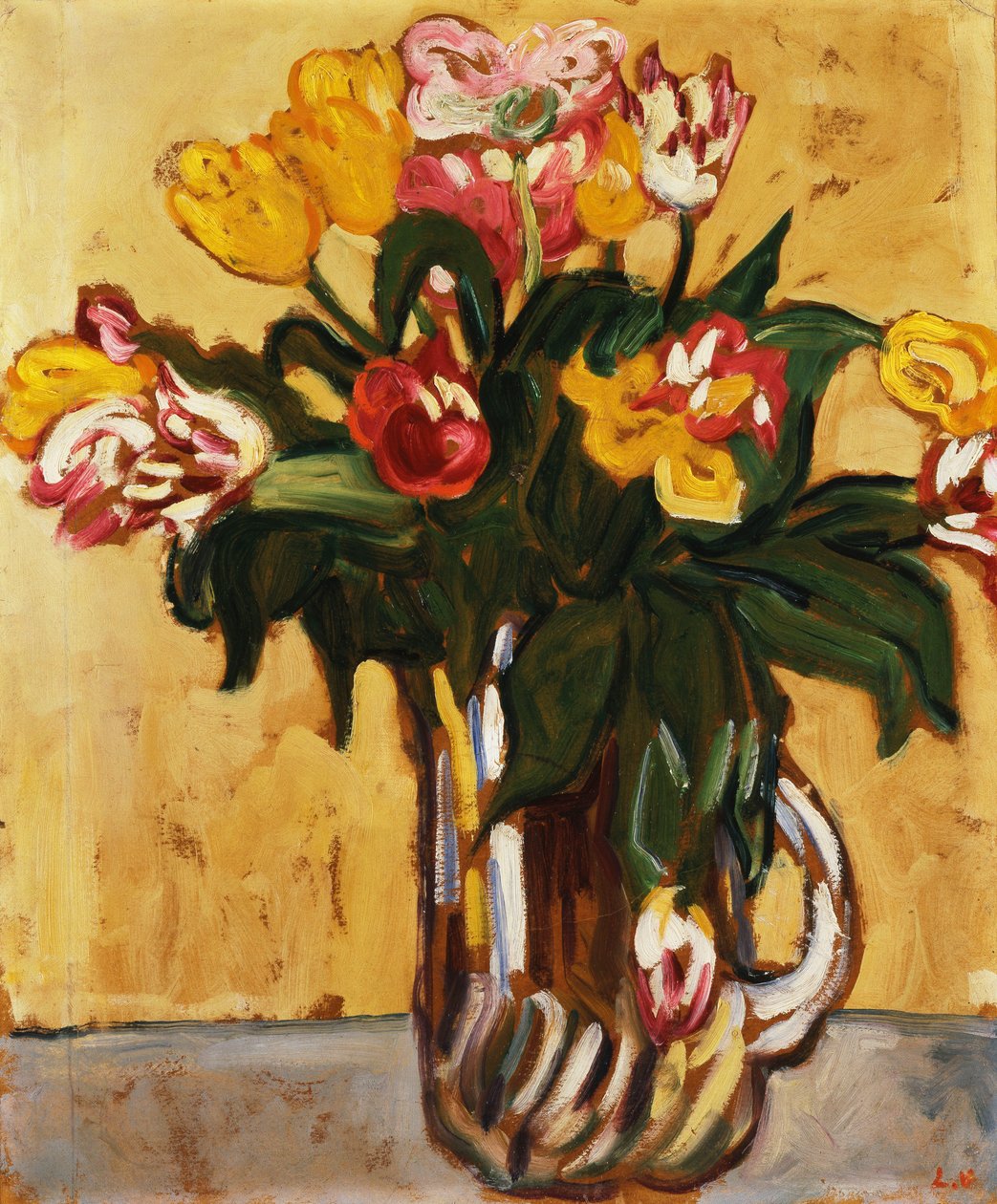 Tulpen in een Glazen Kan door Louis Valtat