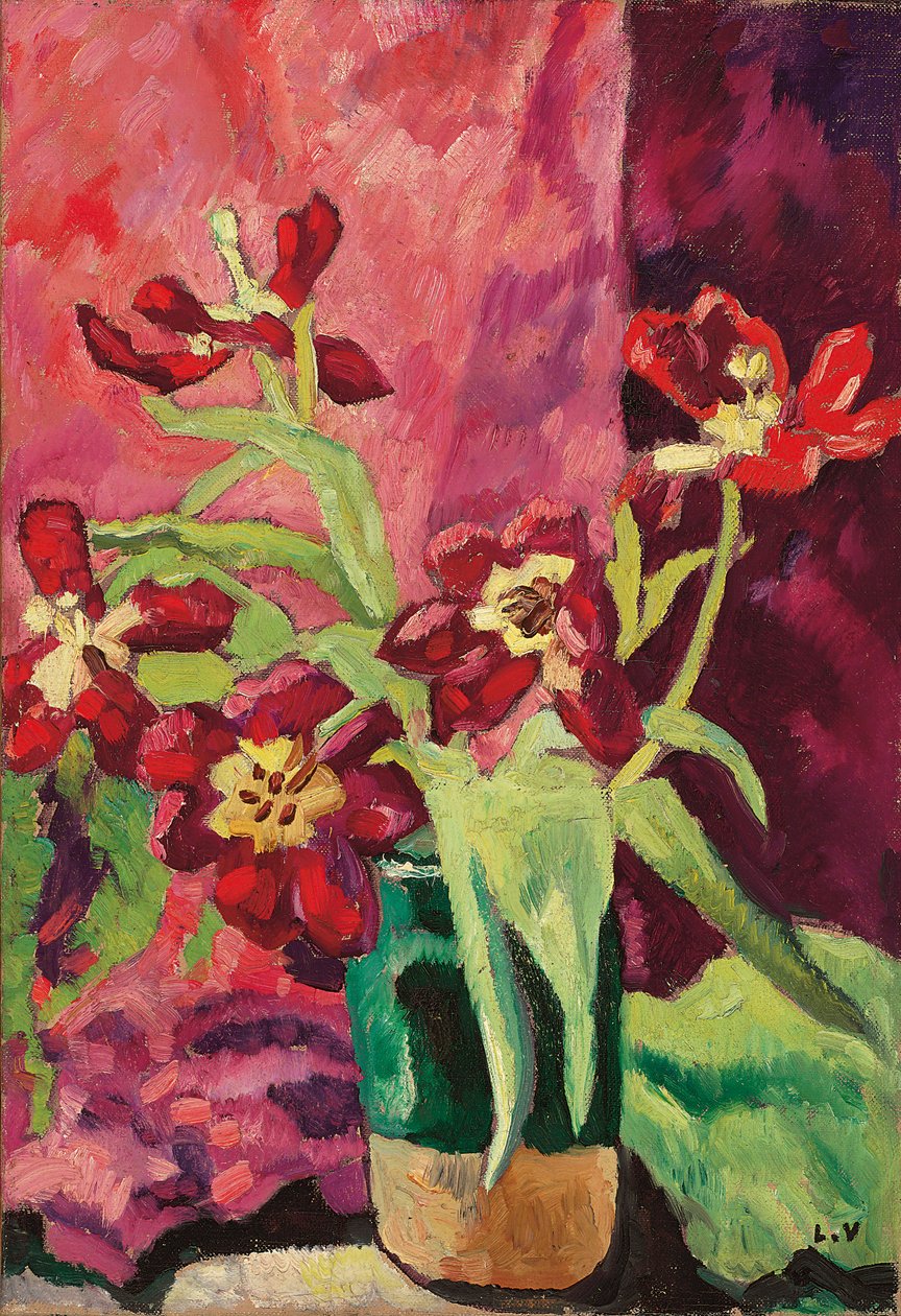 Vaas, Rode Tulpen door Louis Valtat