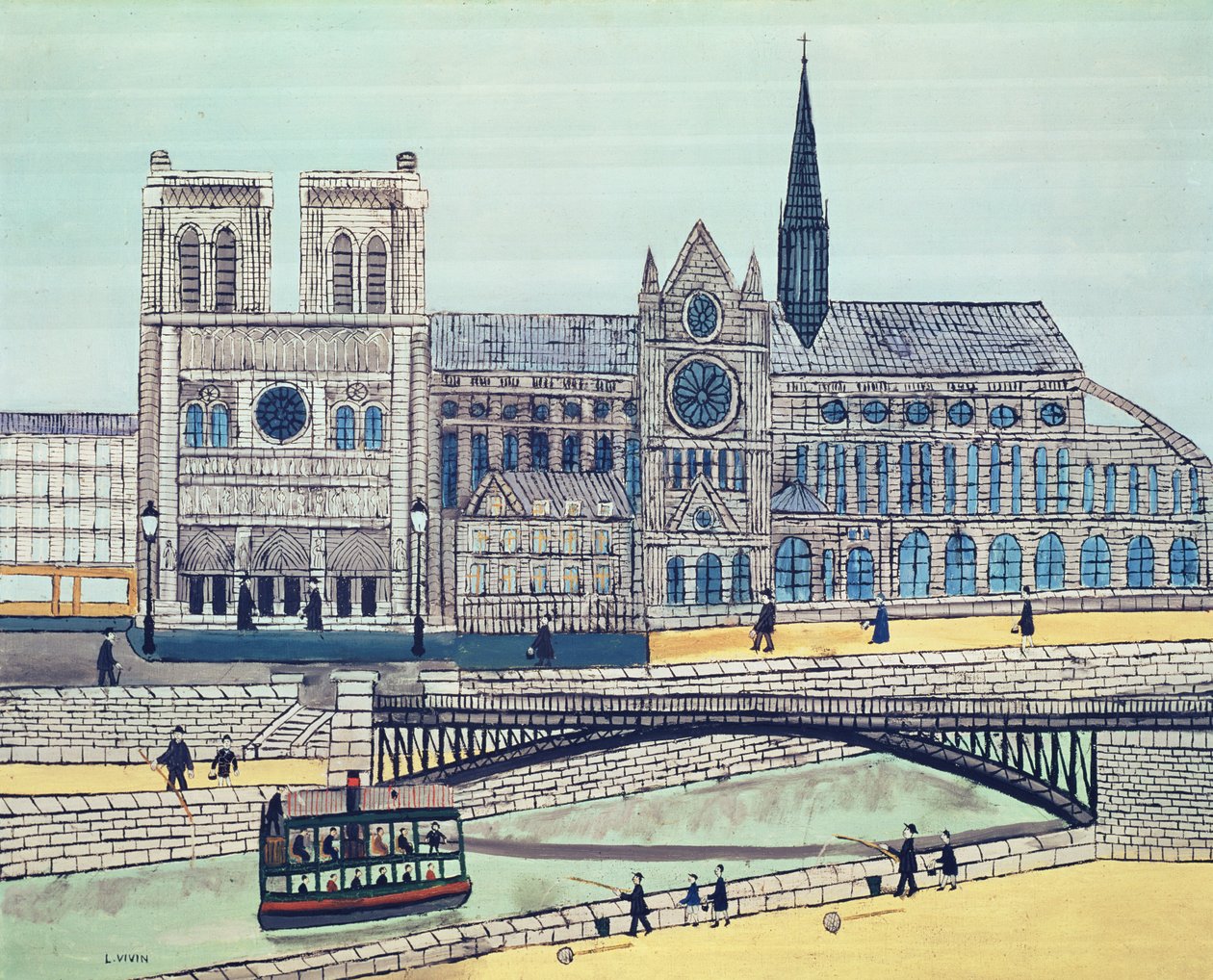 Notre-Dame (zuidzijde), ca. 1933 door Louis Vivin