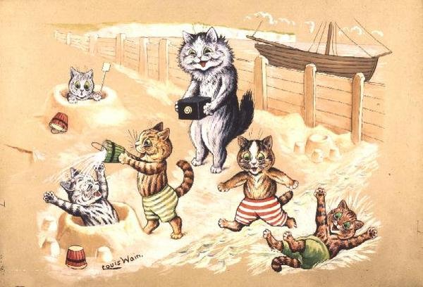 Strandplezier door Louis Wain