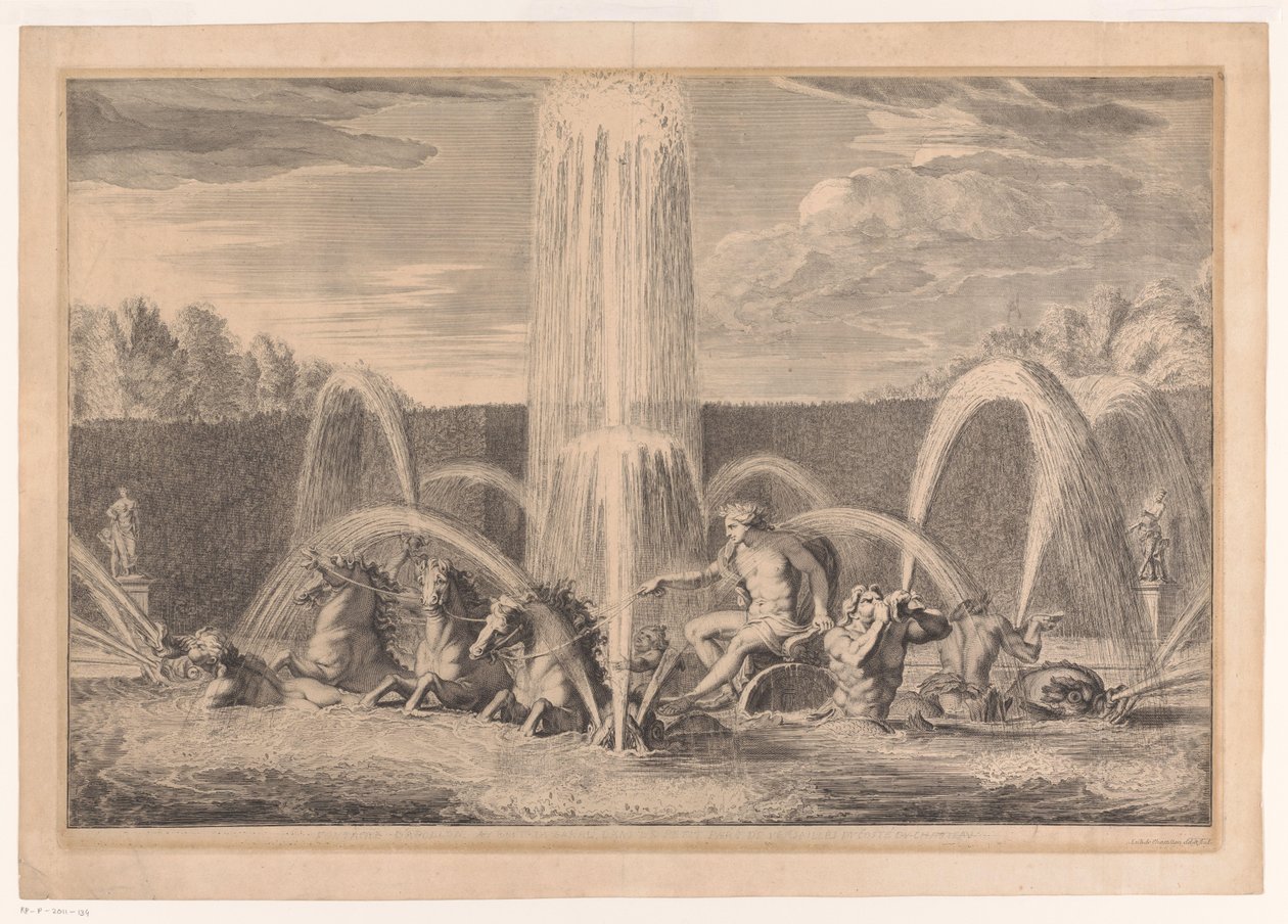 Apollovijver in de tuin van Versailles door Louis de Châtillon