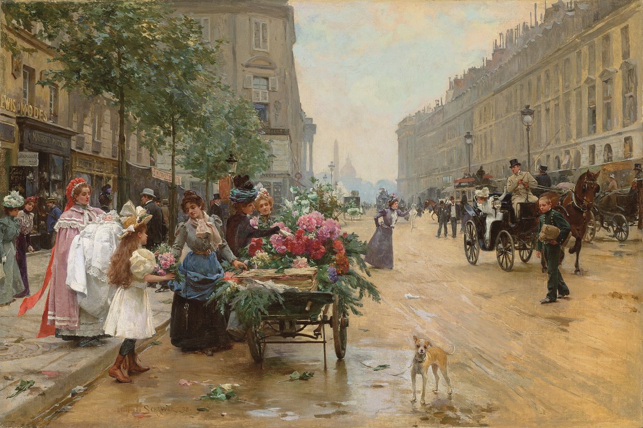 Rue Royale, Parijs door Louis de Schryver
