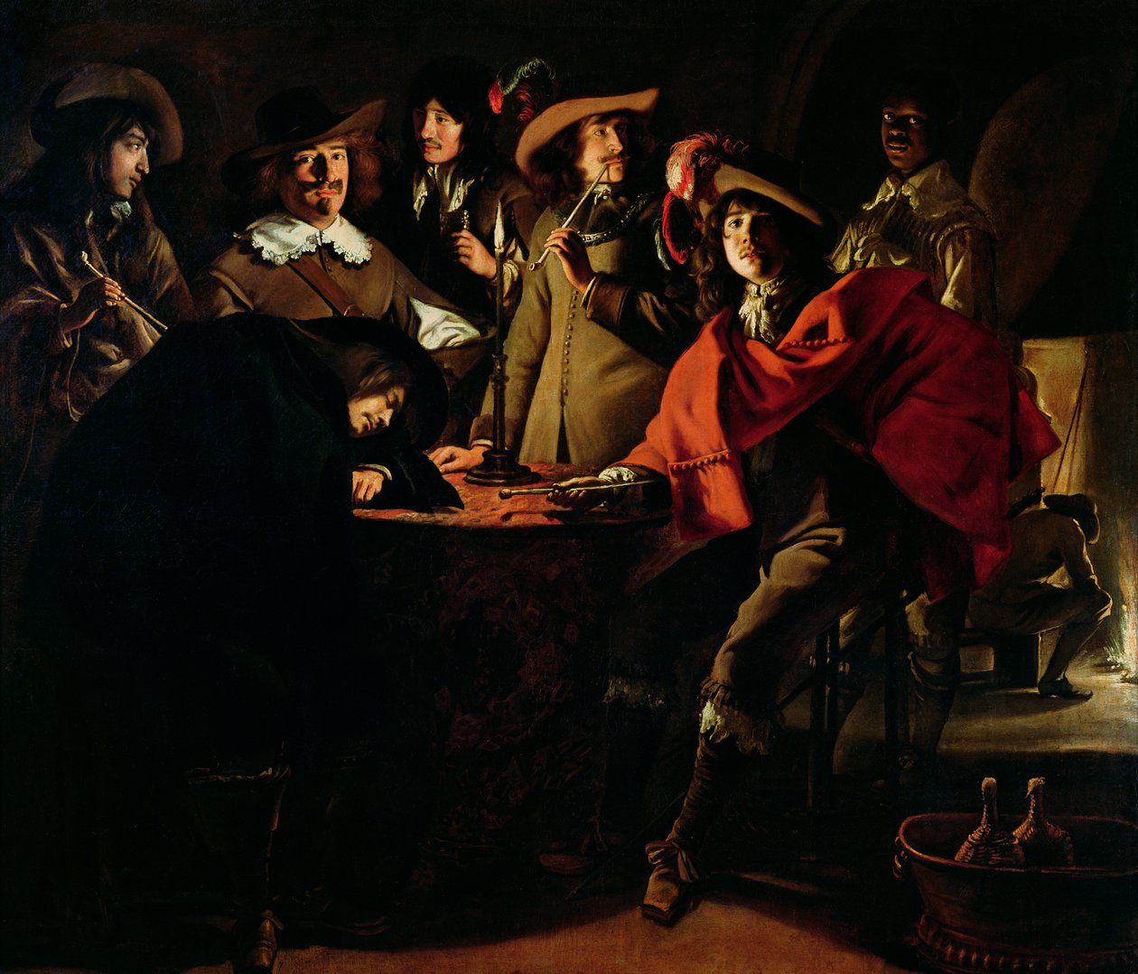 De wachters roken, 1643 door Louis le Nain