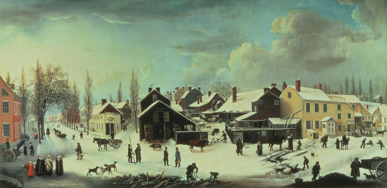 Winterscène in Brooklyn, c.1817 door Louisa Ann Coleman