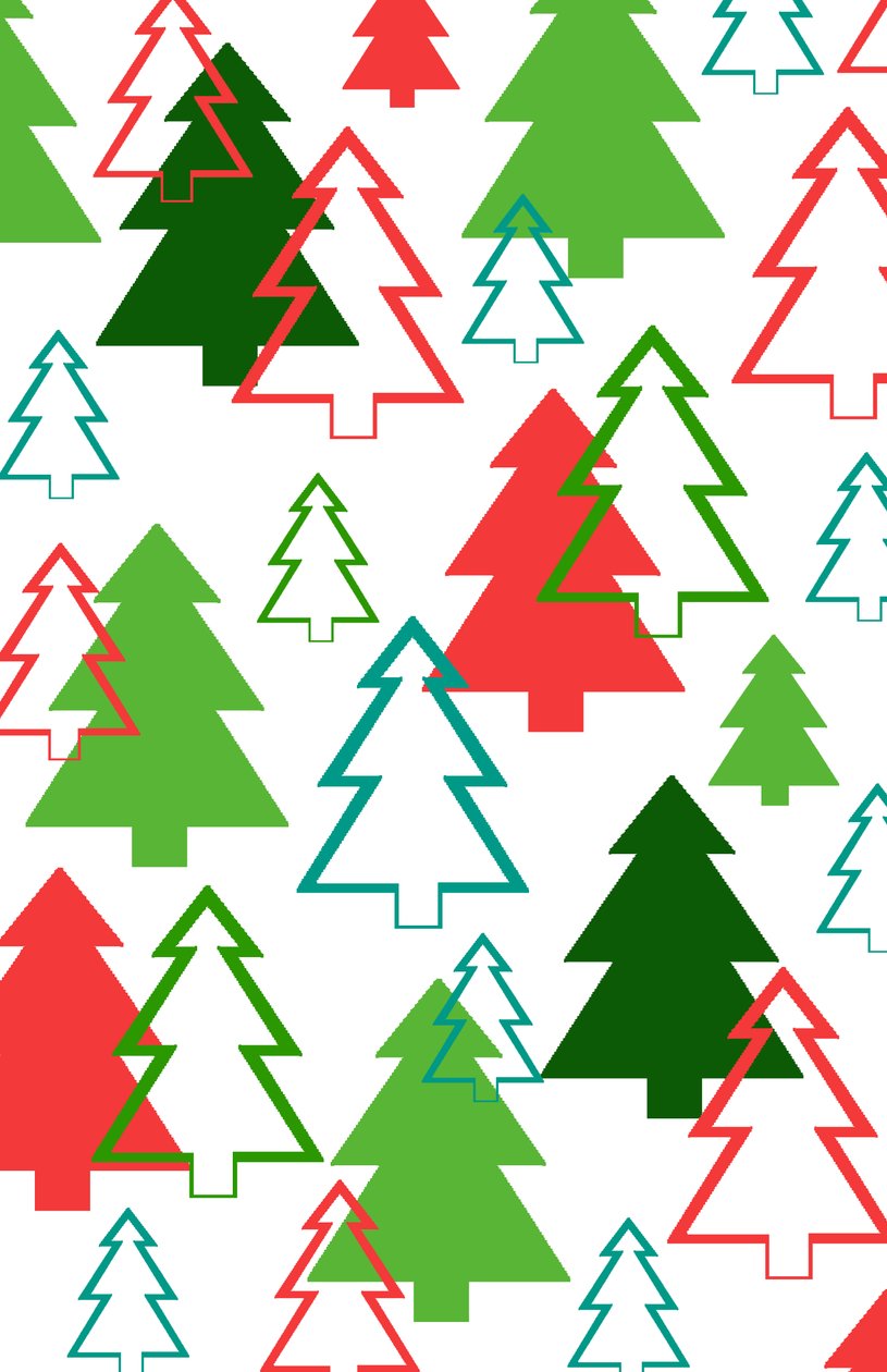 Over elkaar gelegde kerstbomen door Louisa Hereford