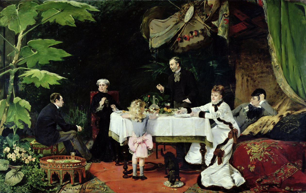 De lunch in de serre, 1877 door Louise Abbéma
