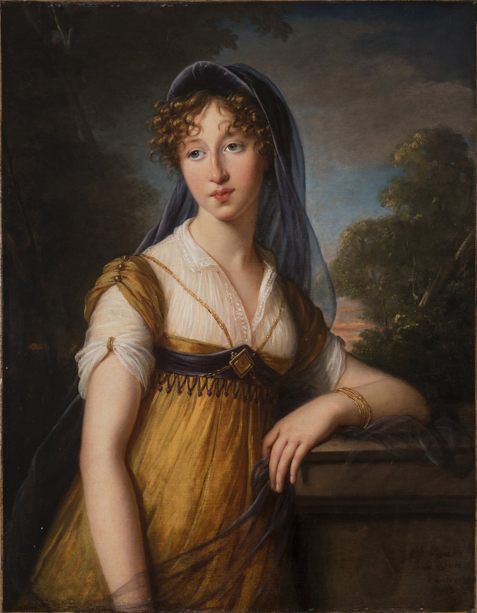 Portret van een vrouw door Elisabeth Louise Vigee Lebrun
