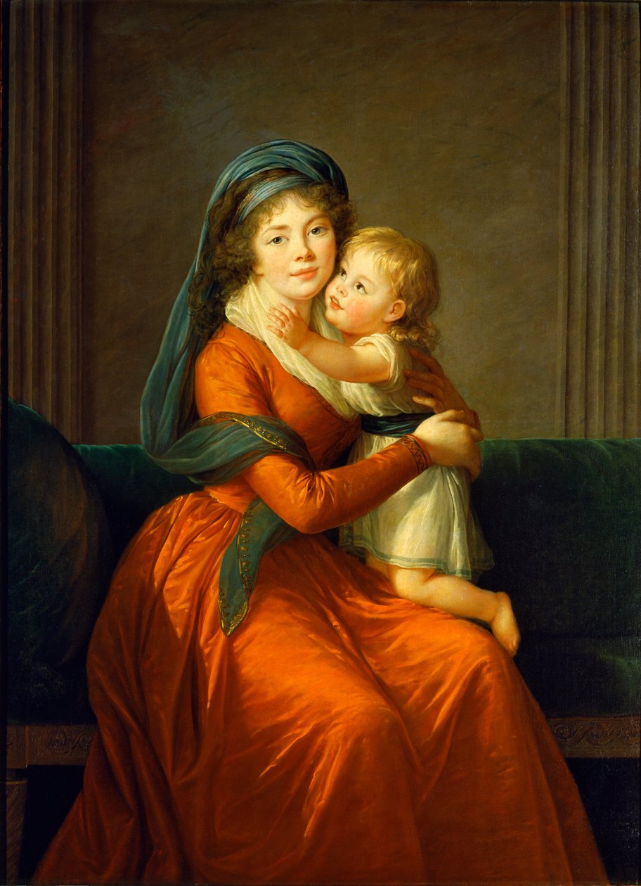 Portret van prinses Alexandra Golitsyna en haar zoon Piotr door Elisabeth Louise Vigee Lebrun