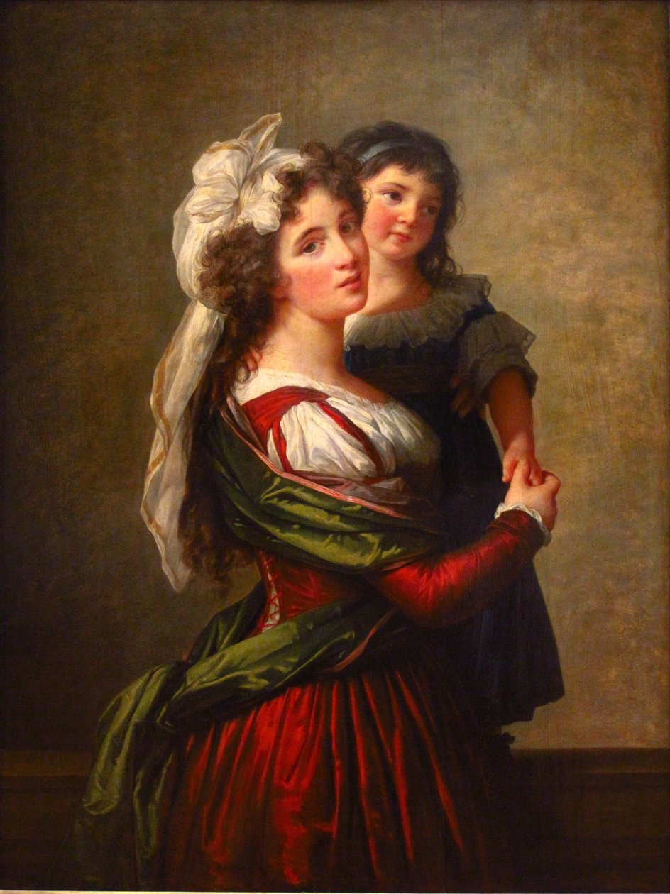 Madame Rousseau en haar dochter door Elisabeth Louise Vigee Lebrun