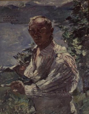 Zelfportret bij Walchensee, Beieren door Lovis Corinth