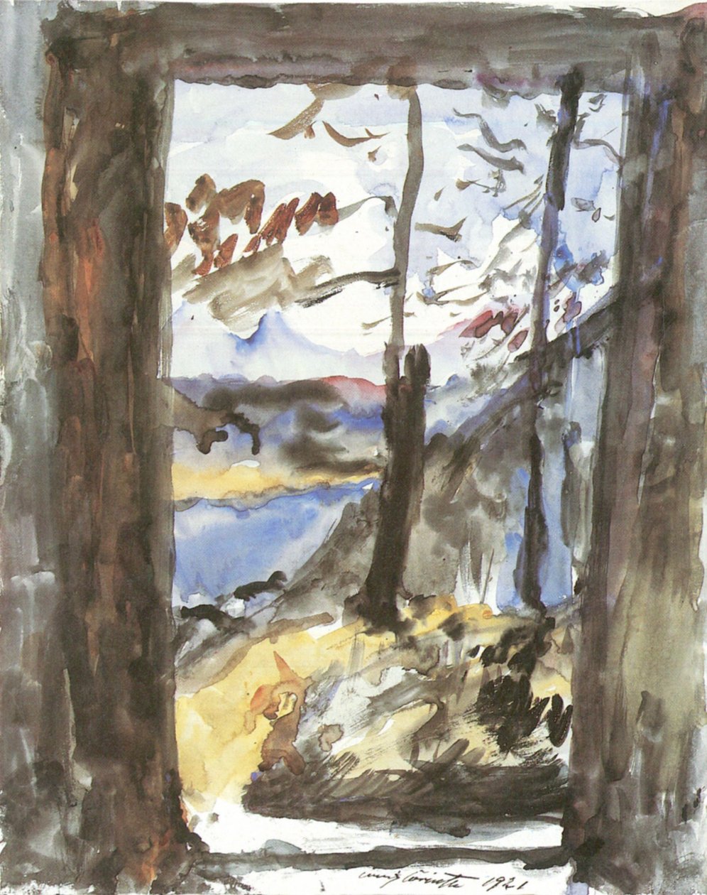 Uitzicht op de Walchensee door Lovis Corinth