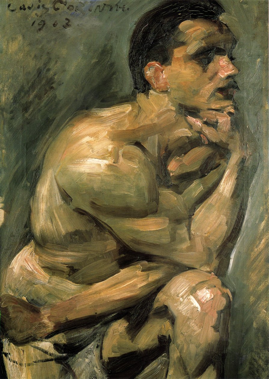 Mannelijk halfnaakt door Lovis Corinth