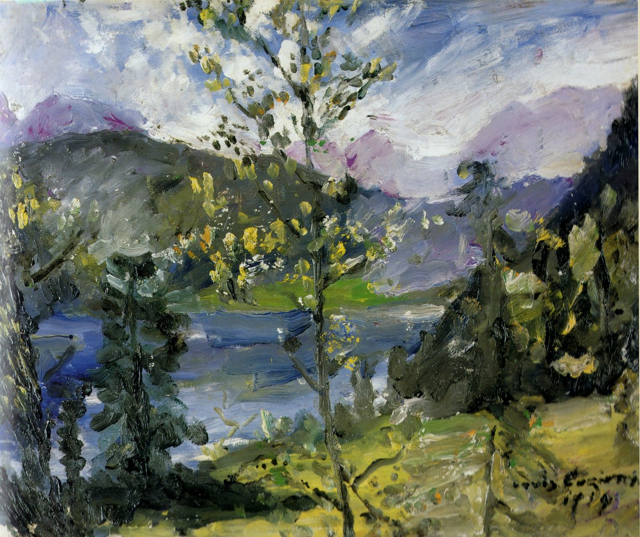 Oktobersneeuw aan de Walchensee door Lovis Corinth