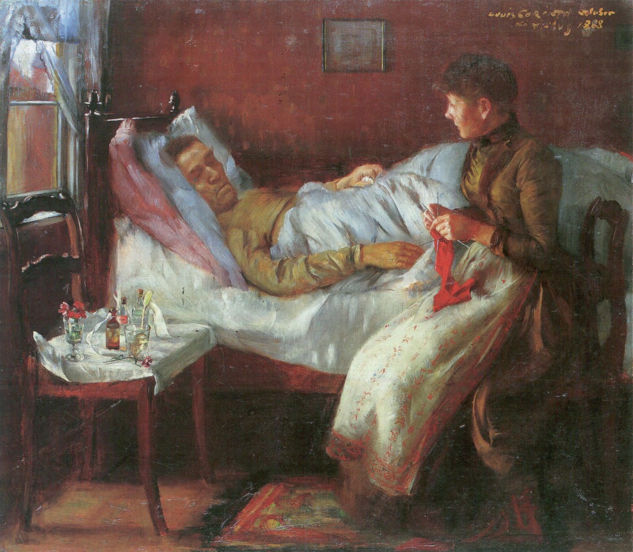 Vader Franz Heinrich Corinth op het ziekbed door Lovis Corinth