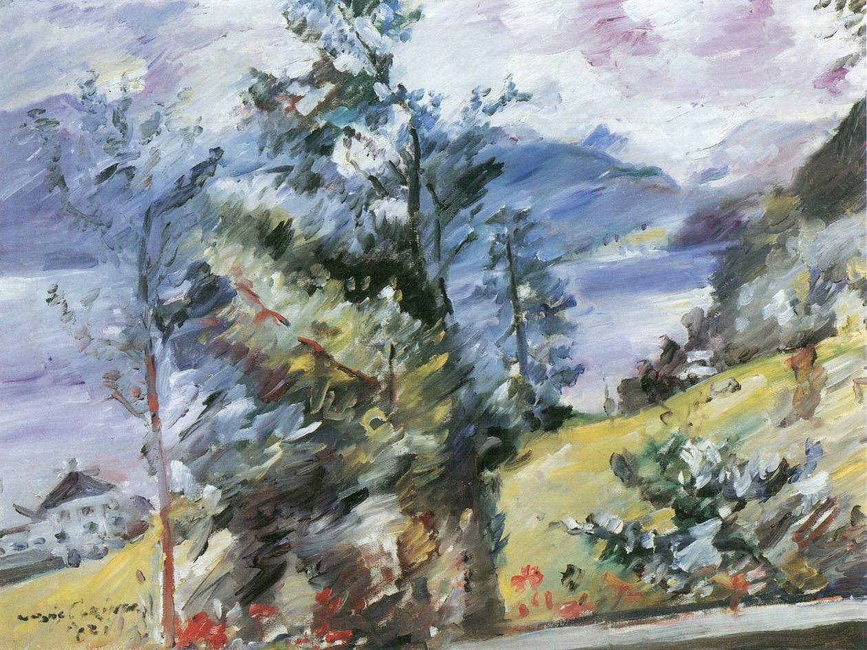 Walchensee, uitzicht op de Wetterstein door Lovis Corinth