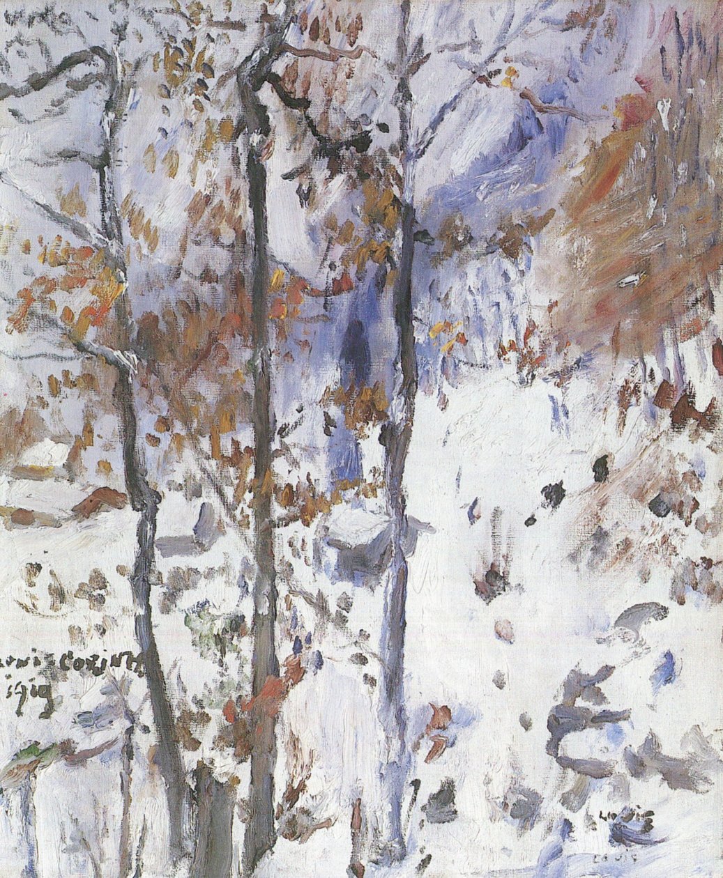 Walchensee, sneeuwlandschap door Lovis Corinth