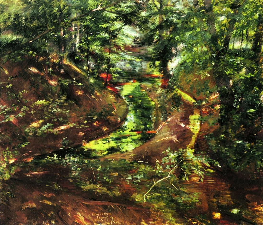 Bosinterieur in Bernried door Lovis Corinth