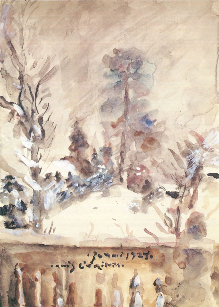 Walchensee in de sneeuw door Lovis Corinth