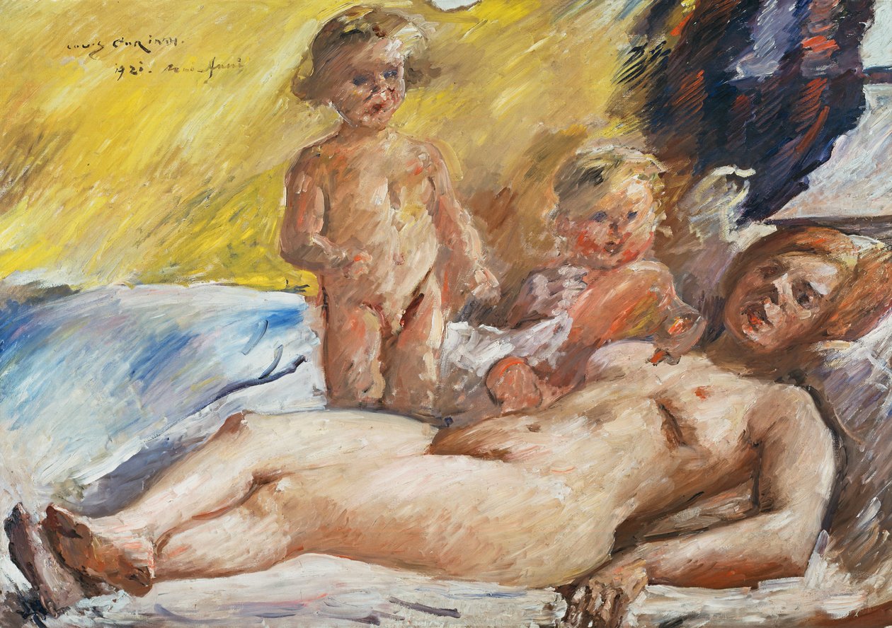Naakt met putti door Lovis Corinth